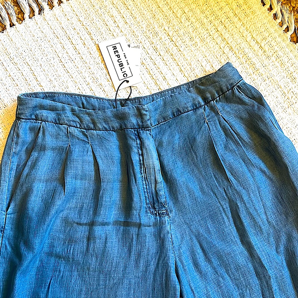 For The Republic Blue Wide Leg Pants